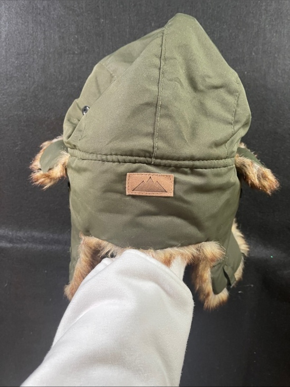 Olive Faux-Fur Trapper Hat - Unbranded